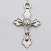 Pendant Zinc Alloy Jewelry Findings Lead-free, Cross 18x31mm Hole:3mm, Sold by Bag 