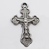 Pendant Zinc Alloy Jewelry Findings Lead-free, Cross 19x30mm Hole:2mm, Sold by Bag 