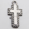 Pendant Zinc Alloy Jewelry Findings Lead-free, Cross 10x20mm Hole:2mm, Sold by Bag 