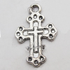 Pendant Zinc Alloy Jewelry Findings Lead-free, Cross 12x19mm Hole:2mm, Sold by Bag 