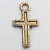 Pendant Zinc Alloy Jewelry Findings Lead-free, Cross 8x15mm Hole:2mm, Sold by Bag 