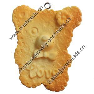 Resin Pendant, Bear, 36x44mm, Hole:Approx 2mm, Sold by Bag