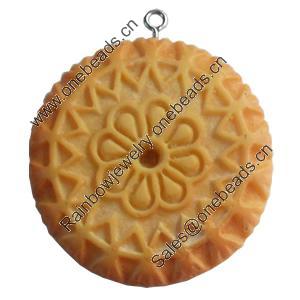 Resin Pendant, 37mm, Hole:Approx 2mm, Sold by Bag
