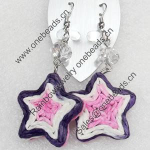 Fashional Earrings, Star, Sold by Pair 