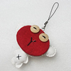 Mobile Decoration, PU Leather, Chain: about 60mm long, Pendant: about 77x73mm, Sold by PC