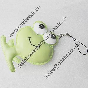 Mobile Decoration, PU Leather, Chain: about 60mm long, Pendant: about 65x95mm, Sold by PC
