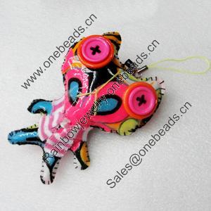 Mobile Decoration, PU Leather, Chain: about 60mm long, Pendant: about 60x90mm, Sold by PC