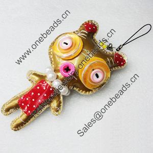 Mobile Decoration, PU Leather, Chain: about 60mm long, Pendant: about 57x120mm, Sold by PC