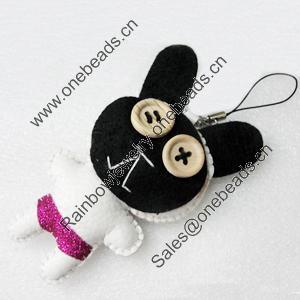 Mobile Decoration, PU Leather, Chain: about 60mm long, Pendant: about 50x95mm, Sold by PC