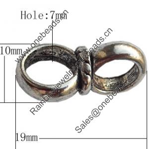 Connectors Zinc Alloy Jewelry Findings Lead-free, 10x19mm Hole:7mm, Sold by Bag