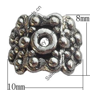 Bead Caps Zinc Alloy Jewelry Findings Lead-free, 8x10mm Hole:1mm, Sold by Bag