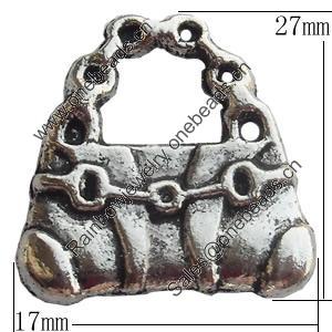 Pendant Zinc Alloy Jewelry Findings Lead-free, 17x27mm, Sold by Bag
