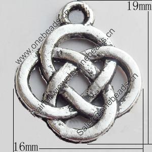 Pendant Zinc Alloy Jewelry Findings Lead-free, 16x19mm, Sold by Bag