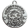 Pendant Zinc Alloy Jewelry Findings Lead-free, 18x20mm, Sold by Bag