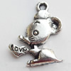 Pendant Zinc Alloy Jewelry Findings Lead-free, Mouse, 16x20mm, Sold by Bag