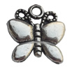 Pendant Zinc Alloy Jewelry Findings Lead-free, Butterfly, 17mm, Sold by Bag