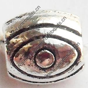 Beads Zinc Alloy Jewelry Findings Lead-free, Drum, 6x5mm Hole:1.5mm, Sold by Bag