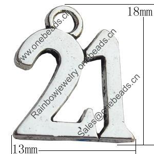Pendant Zinc Alloy Jewelry Findings Lead-free, 13x18mm Hole:2mm, Sold by Bag