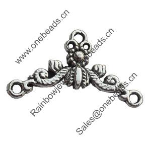 Connectors Zinc Alloy Jewelry Findings Lead-free, 26x12mm, Hole:1.5mm, Sold by Bag