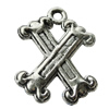 Pendant Zinc Alloy Jewelry Findings Lead-free, Letter 21x28mm Hole:2.5mm, Sold by Bag