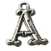 Pendant Zinc Alloy Jewelry Findings Lead-free, Letter 19x24mm Hole:2.5mm, Sold by Bag