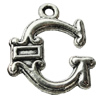 Pendant Zinc Alloy Jewelry Findings Lead-free, Letter 20x26mm Hole:2.5mm, Sold by Bag