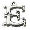 Pendant Zinc Alloy Jewelry Findings Lead-free, Letter 20x26mm Hole:2.5mm, Sold by Bag