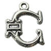 Pendant Zinc Alloy Jewelry Findings Lead-free, Letter 20x26mm Hole:2.5mm, Sold by Bag