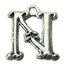 Pendant Zinc Alloy Jewelry Findings Lead-free, Letter 21x24mm Hole:2.5mm, Sold by Bag