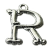 Pendant Zinc Alloy Jewelry Findings Lead-free, Letter 21x25mm Hole:2.5mm, Sold by Bag