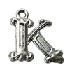 Pendant Zinc Alloy Jewelry Findings Lead-free, Letter 23x24mm Hole:2.5mm, Sold by Bag
