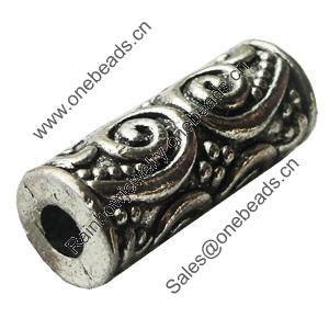 Bead Zinc Alloy Jewelry Findings Lead-free, Tube 8x20mm Hole:3.5mm, Sold by Bag