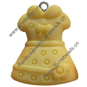 Resin Pendant, Skirt, 25x30mm, Hole:Approx 2mm, Sold by Bag