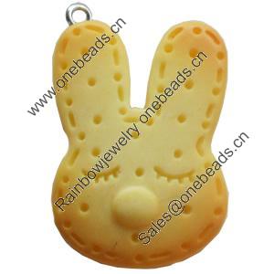 Resin Pendant, Animal Head, 21x30mm, Hole:Approx 2mm, Sold by Bag