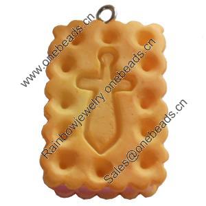 Resin Pendant, Rectangle, 19x28mm, Hole:Approx 2mm, Sold by Bag