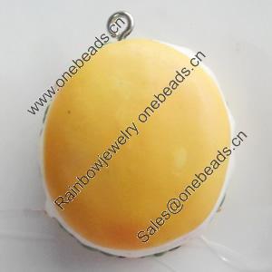 Resin Pendant, Hamburger, 24x27mm, Hole:Approx 2mm, Sold by Bag