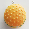 Resin Pendant, Hamburger, 27x28mm, Hole:Approx 2mm, Sold by Bag