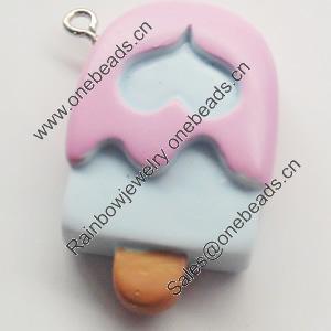 Resin Pendant, 21x34mm, Hole:Approx 2mm, Sold by Bag