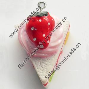 Resin Pendant, Triangle, 23x27mm, Hole:Approx 2mm, Sold by Bag