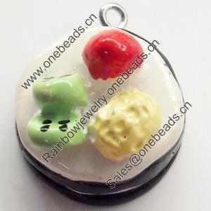 Resin Pendant, 20mm, Hole:Approx 2mm, Sold by Bag