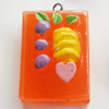 Resin Pendant, Rectangle, 21x29mm, Hole:Approx 2mm, Sold by Bag