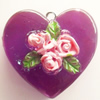 Resin Pendant, Heart, 29x27mm, Hole:Approx 2mm, Sold by Bag