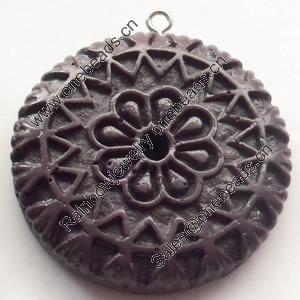 Resin Pendant, 38mm, Hole:Approx 2mm, Sold by Bag