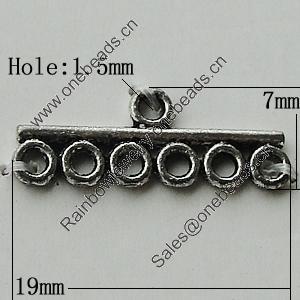 Connectors Zinc Alloy Jewelry Findings Lead-free, 19x7mm Hole:1.5mm, Sold by Bag