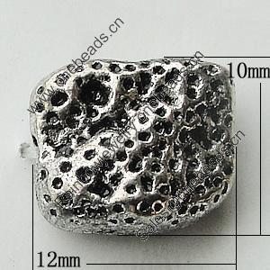 Bead Zinc Alloy Jewelry Findings Lead-free, 12x10mm Hole:1.5mm, Sold by Bag