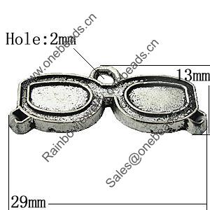 Pendant Zinc Alloy Jewelry Findings Lead-free, 29x13mm Hole:2mm, Sold by Bag