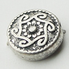 Bead Zinc Alloy Jewelry Findings Lead-free, Flat Teardrop 10mm Hole:1.5mm, Sold by Bag