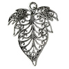 Pendant Zinc Alloy Jewelry Findings Lead-free, Leaf 56x72mm Hole:6mm, Sold by Bag