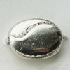European Style Beads  Zinc Alloy Jewelry Findings Lead-free, Flat Oval 9x7mm Hole:1.5mm, Sold by Bag