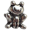 European Style Beads Zinc Alloy Jewelry Findings Lead-free, Frog, 10x13mm Hole:4mm, Sold by Bag 